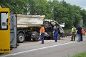 LKW umgestuerzt A 1 Rich Saarbruecken P257